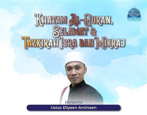 Design Poster Khatam Al Quran Selawat And Tazkirah Isra And Mikraj