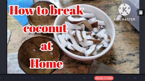 how to break coconut at home youtube