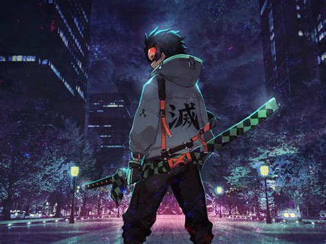 Download 1600x1200 Wallpaper Urban Ninja Anime Art Standard 43