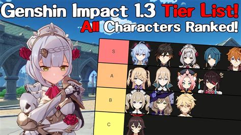 The Genshin Impact 13 Update Character Tier List All Characters