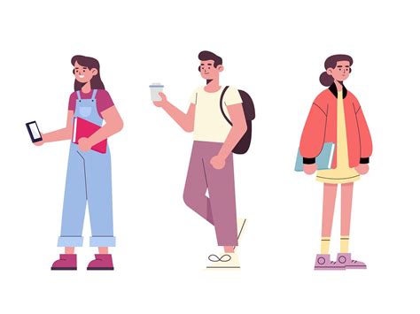 People going university on Behance | Illustration character design, People illustration ...