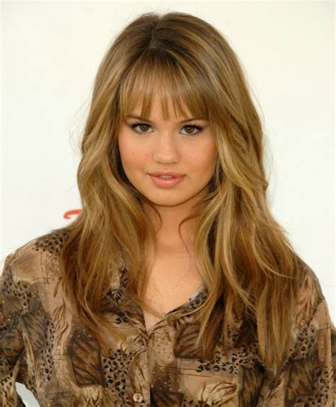 Debby Ryan Long Soft Brown Hair With Layers And Thin And Wispy Bangs