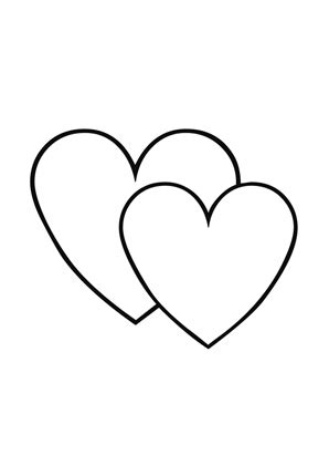 Herzschablone zum ausdrucken elegant herzschablone din a4 26. Ausmalbild Zwei Herzen kostenlos ausdrucken