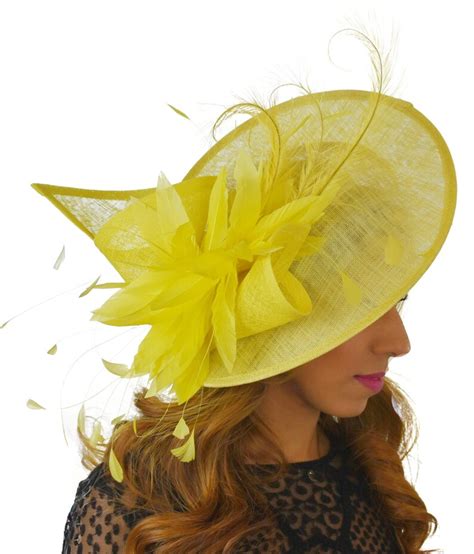 adonis yellow fascinator hat for weddings races and special etsy