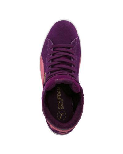 Puma Suede Vikky Mid Womens High Top Sneakers In Purple Lyst