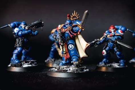 Handpainted 40k Ultramarine Primaris Captain Role Playing Games Toys