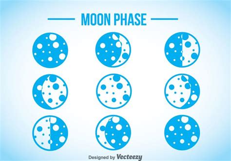 Moon Phase Blue Icons 108298 Vector Art At Vecteezy