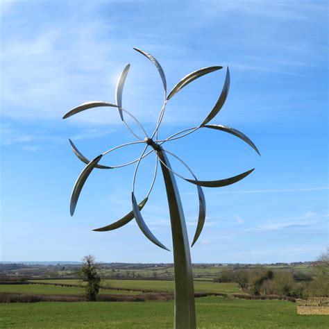 Modern Dna Design Stainless Steel Kinetic Wind Spinner Sculpture