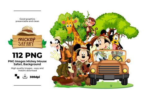 Safari Mickey Mouse Cliparts Png Mickey Safari Mickey Minnie Pluto Daisy Donald Goofy
