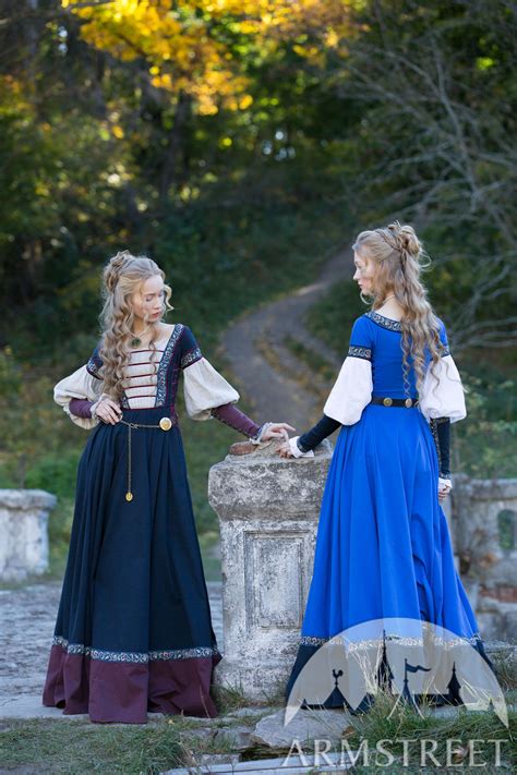 “renaissance Memories” Dress With Faux Chemise Renaissance Dresses Medieval Clothing