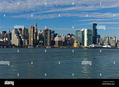 Skyline Of New York East River New York United States Of America