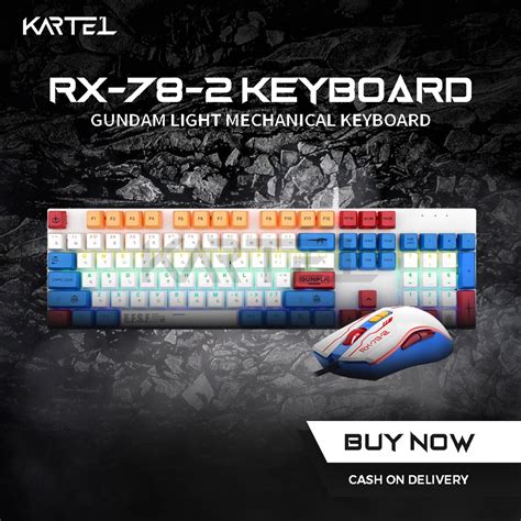 Gundam Rgb Backlit Mechanical Gaming Keyboard Mouse Set 104 Keys