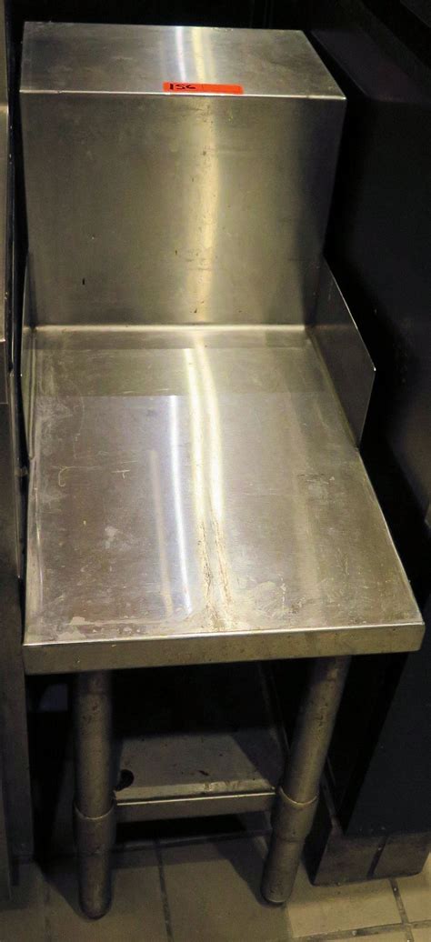 Tables 84 and larger come with six legs. Narrow Stainless Steel Prep Table w/ Backsplash & Undershelf 14"x30"x36"H - Oahu Auctions