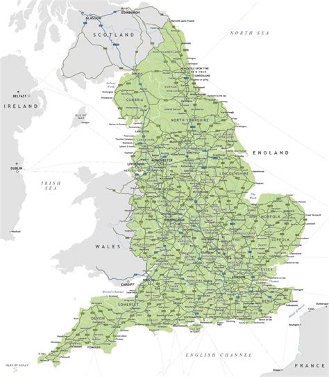 Large Detailed Highways Map Of England With Cities England United