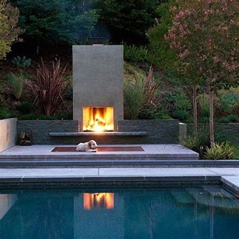 Outdoor Fireplace By The Pool Dream Home Pinterest