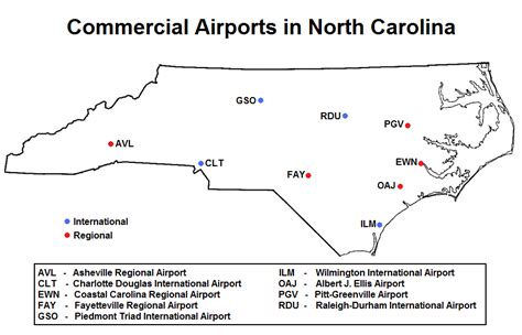 Filecommercial Airports In North Carolinapng Wikimedia Commons