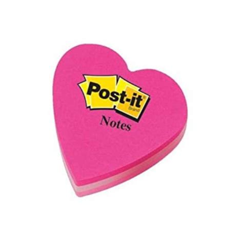 3m Post It Colour Notes Heart Shaped Pack Of 2