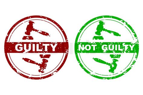 Rubber Stamp Guilty And Not Guilty Stock Vector Colourbox
