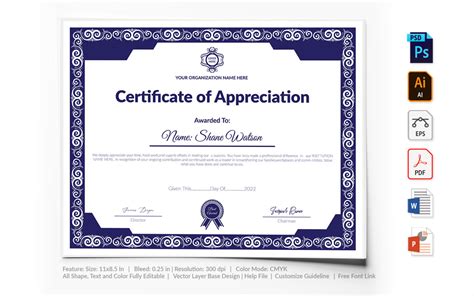 Printable Appreciation Certificate Templates