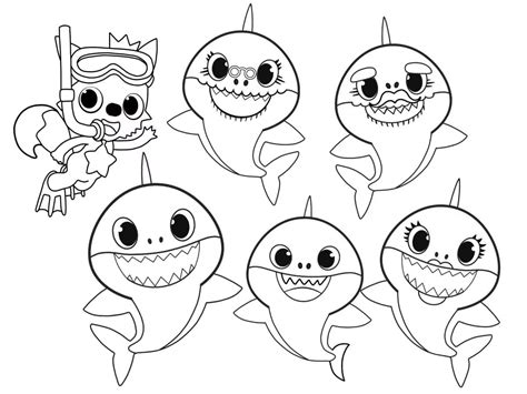 Dibujo De Personajes De Baby Shark Para Colorear Shark Coloring Sexiz Pix