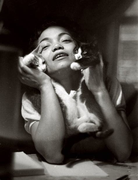 Cats Of Yore On Twitter The Sublime Eartha Kitt Rubbing Kittens On Her Face 1951