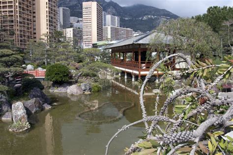 Monaco In The Japanese Garden Editorial Photography Image Of Bush