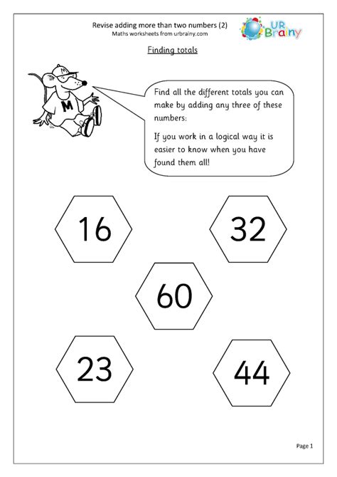 Adding More Than 2 Numbers Worksheets