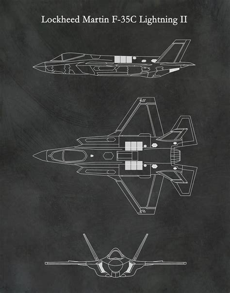 Lockheed Martin F Lightning Ii Drawing F C Aircraft Blueprint F C Lightning Ii