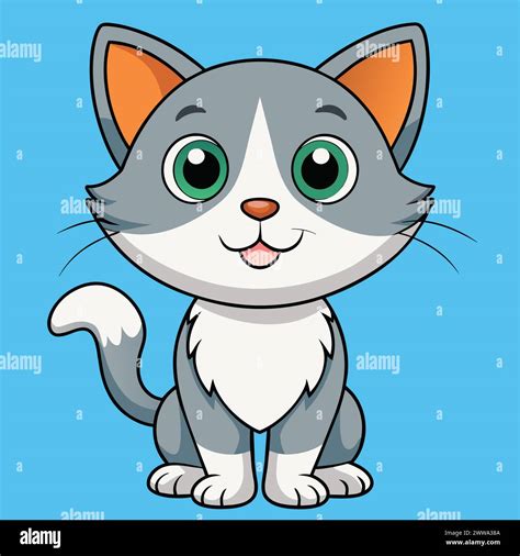 Portrait Of Cute Cat Vector Illustration Stock Vector Image And Art Alamy