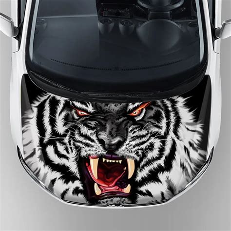 Tiger Head Graphics Racing Vehicle Adhesive Decal Car Decoration