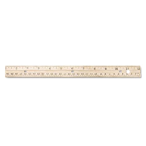 Westcott 10702 12 3 Hole Punched Wood Ruler With Metal Edge 116