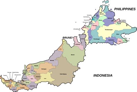 Sabah And Sarawak Parliamentary Map Openclipart