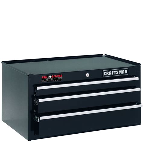 Craftsman 26 Wide 3 Drawer Ball Bearing Griplatch® Middle Chest Black