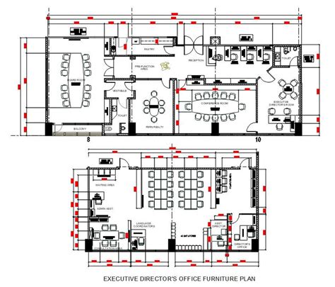 Director Office Furniture Layout Plan Autocad File Cadbull