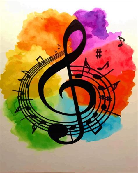 Watercolor Music Note New Paint By Number Canvas Paint By Numbers