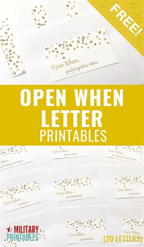 Open When Letter Templates