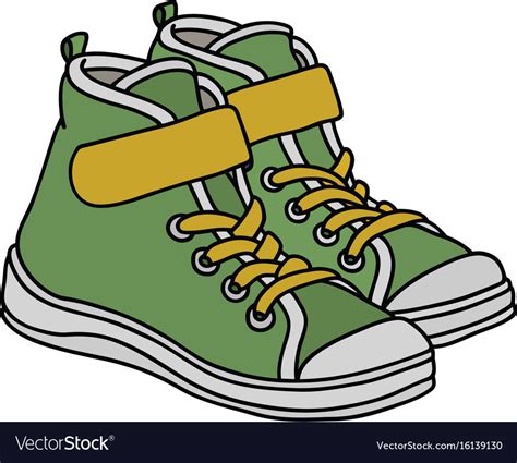 Green Children Sneakers Royalty Free Vector Image