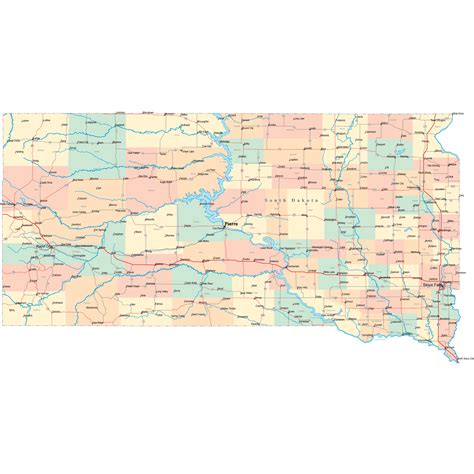 South Dakota Road Map Sd Road Map South Dakota Highway Map
