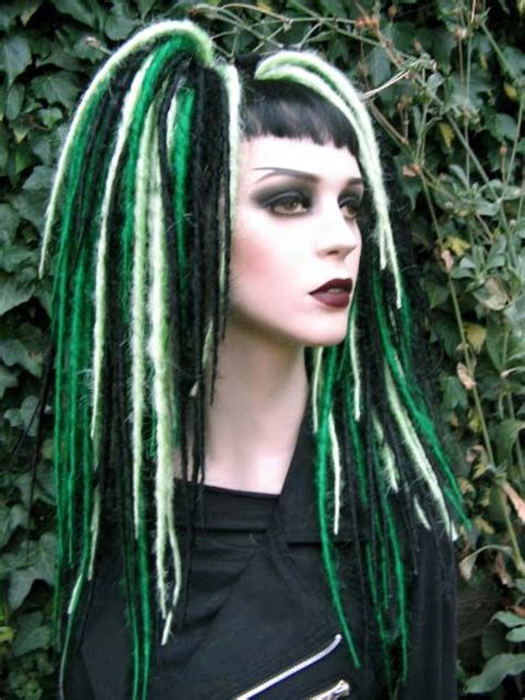 dreads down synthetic dreads green dreads gothic hairstyles