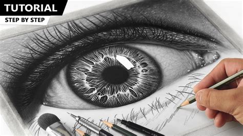 Drawing Hyper Realistic Eye Easy Step By Step Tutorial YouTube