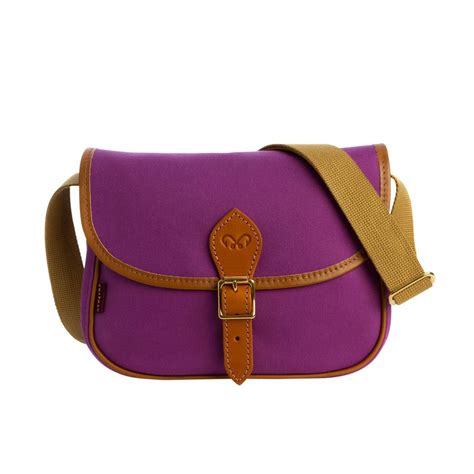 The Canvas Crossbody Saddle Bag In Purple A Classic British Made