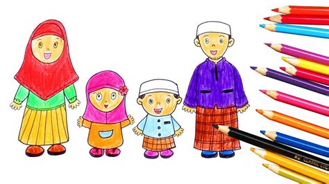 Gambar Keluarga Kartun Islami Materi Belajar Online