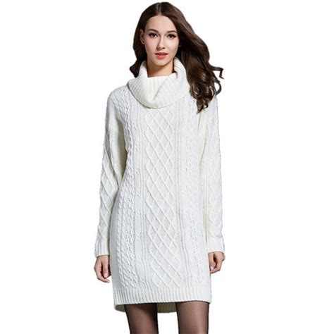 Autumn Winter Thick Twist Long Sweater Dress For Women Long