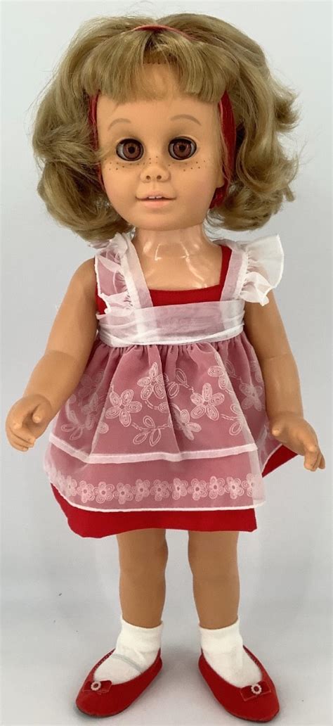 lot reproduction mattel chatty cathy in original box blonde rooted hair brown sleep eyes