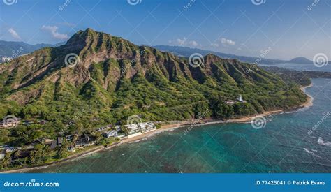 Aerial View Diamond Head Crater Honolulu Hawaii Stock Image Image Of