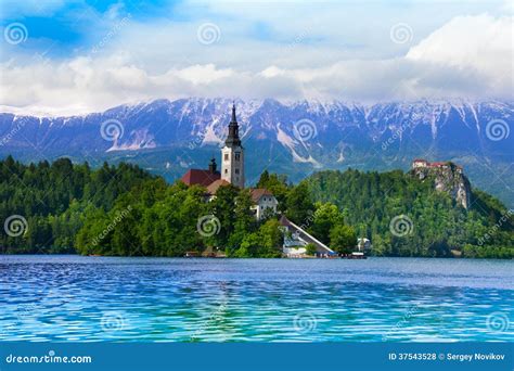 Bled Church And Bell Tower Stock Photo Image Of Idyllic 37543528