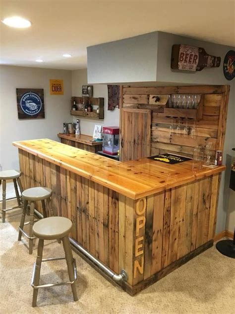 #mancave | Diy home bar, Rustic basement bar, Basement bar designs