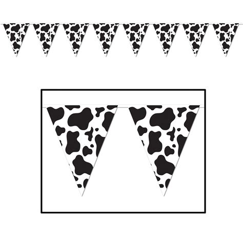 Cow Print Pennant Banner 1Ct - Cool Kat Party!