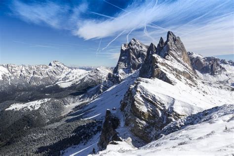 Seceda Dolomites Beautiful Majestic Snow Capped Mountains In The