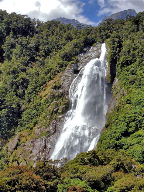 Lady Bowen Falls In Milford Sound At Fiordland New Zealand Encircle